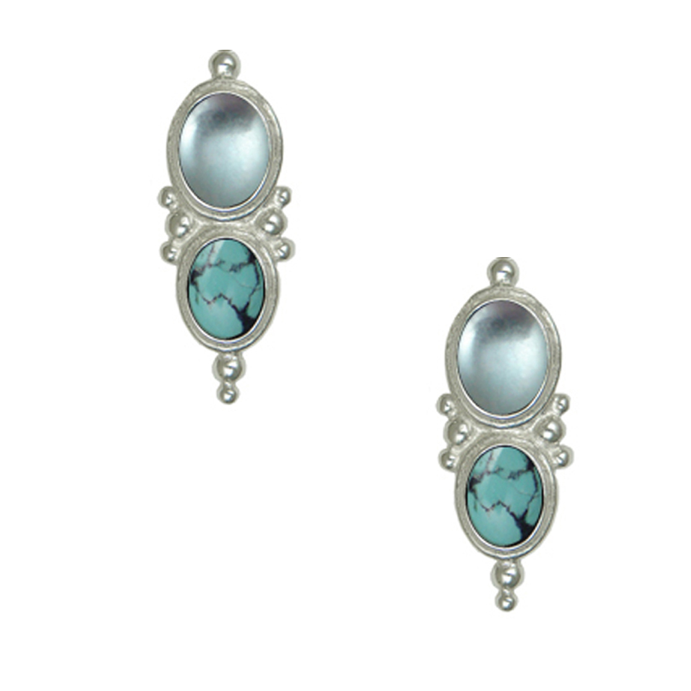 Sterling Silver Drop Dangle Earrings With Blue Topaz